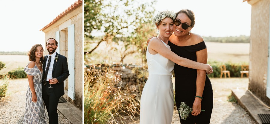 témoins mariés mariage contre-jour fin de journée